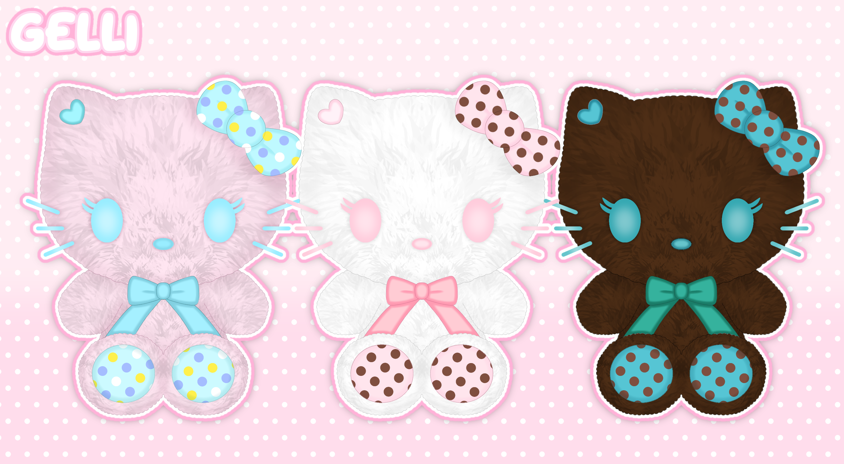momoberry rich 'n' sweet series hello kitty plushies – strawberry 🍓, vanilla 🍦 & mint choc 🍫